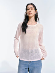 Women's Breathable Embroidered Knit Pullover