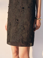 Women's Laser-Cut Floral Textured Dress