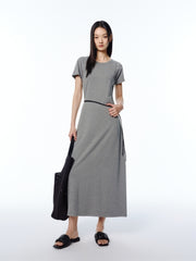 Women's Sporty Layered-Look T-Shirt Dress