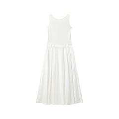 Women's Solid Paneled Knit Sleeveless Dress