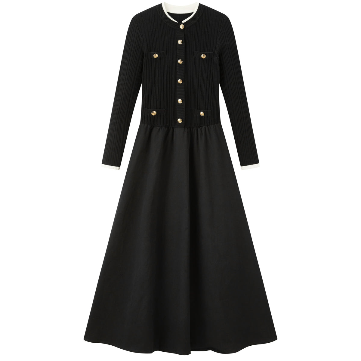 Women's Chanel-Style Commuter Paneled Base Dress