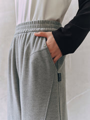 Women's Gray Spliced Knit Pants