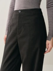 Women's High-Waist Brushed Wide-Leg Pants