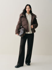 Women's High-Waist Brushed Wide-Leg Pants