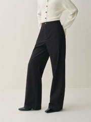Women's High-Waist Brushed Wide-Leg Pants
