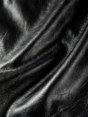 Women's Black PU A-Line Mini Skirt