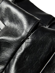 Women's Black PU A-Line Mini Skirt