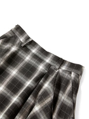 Women's Asymmetric Side-Slit Plaid Skirt