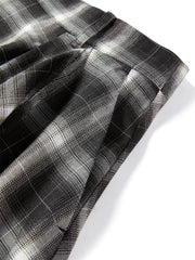 Women's Asymmetric Side-Slit Plaid Skirt