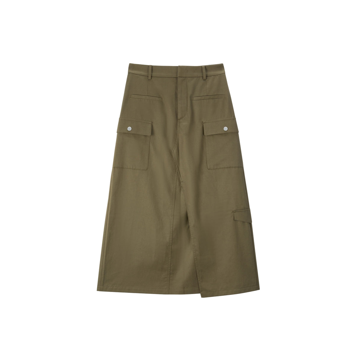 Women's Casual Lustrous High-Waist Cargo Skirt
