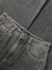 Women's Washed High-Waist Wide-Leg Jeans