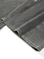 Women's Washed High-Waist Wide-Leg Jeans