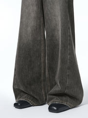 Women's Washed High-Waist Wide-Leg Jeans