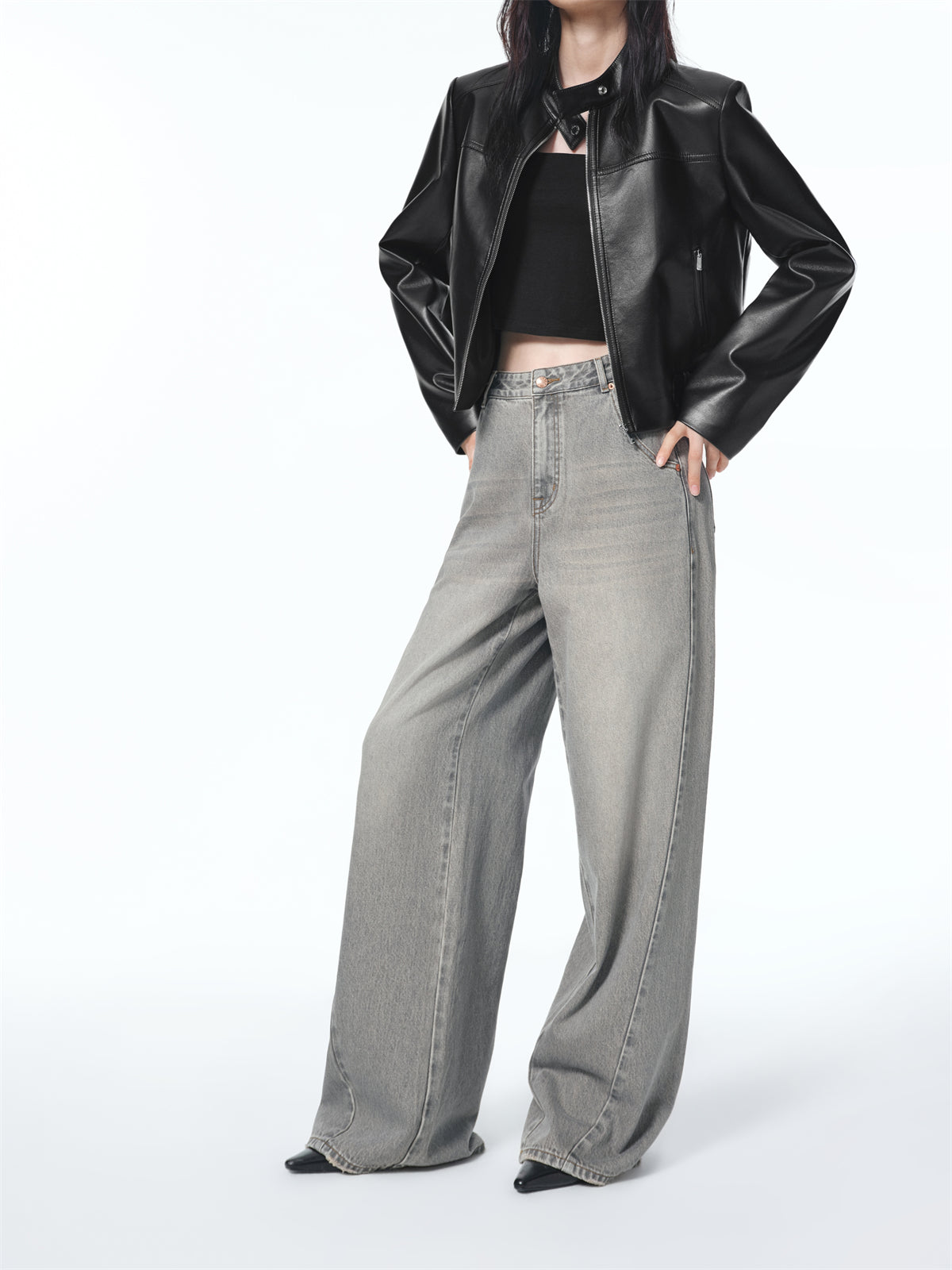Women's High-Waist Wide-Leg Jeans