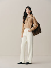 Women's Washed Brushed Straight-Leg Jeans