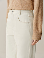 Women's Washed Brushed Straight-Leg Jeans