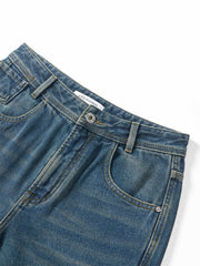 Women's Washed Brushed Straight-Leg Jeans