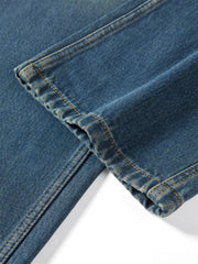 Women's Washed Brushed Straight-Leg Jeans