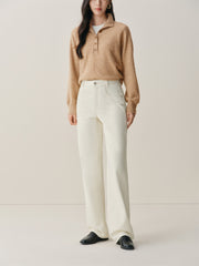 Women's Washed Brushed Straight-Leg Jeans