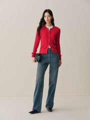Women's Washed Brushed Straight-Leg Jeans