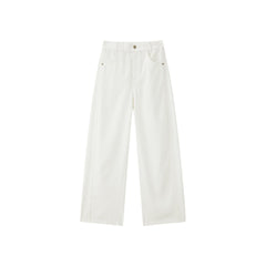 Women's Casual High-Waist Cropped Curved-Leg Jeans