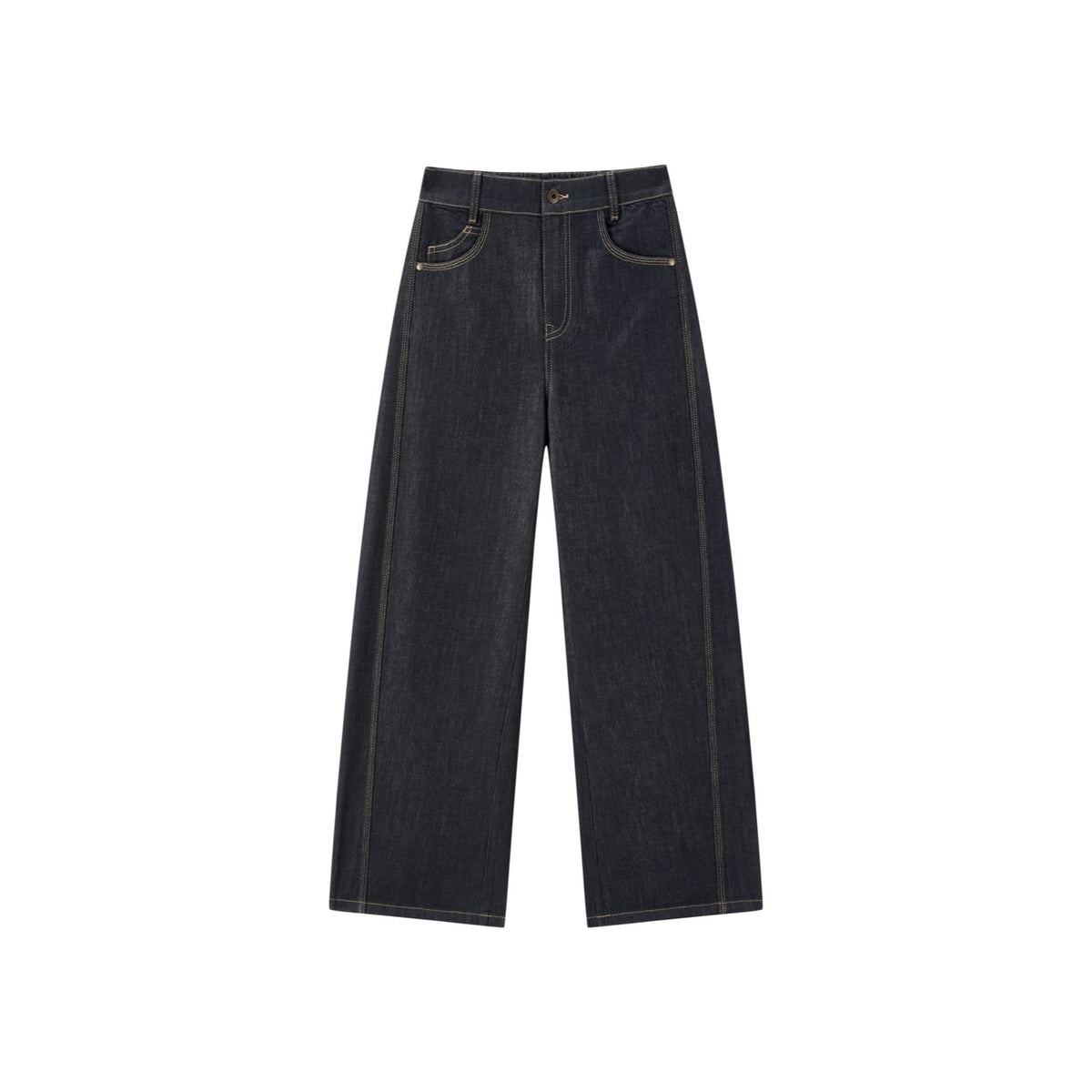 Women's Casual High-Waist Cropped Curved-Leg Jeans