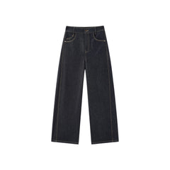 Women's Casual High-Waist Cropped Curved-Leg Jeans