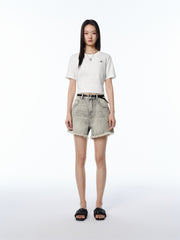 Women's Vintage-Washed Frayed Denim Shorts