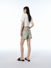 Women's Vintage-Washed Frayed Denim Shorts
