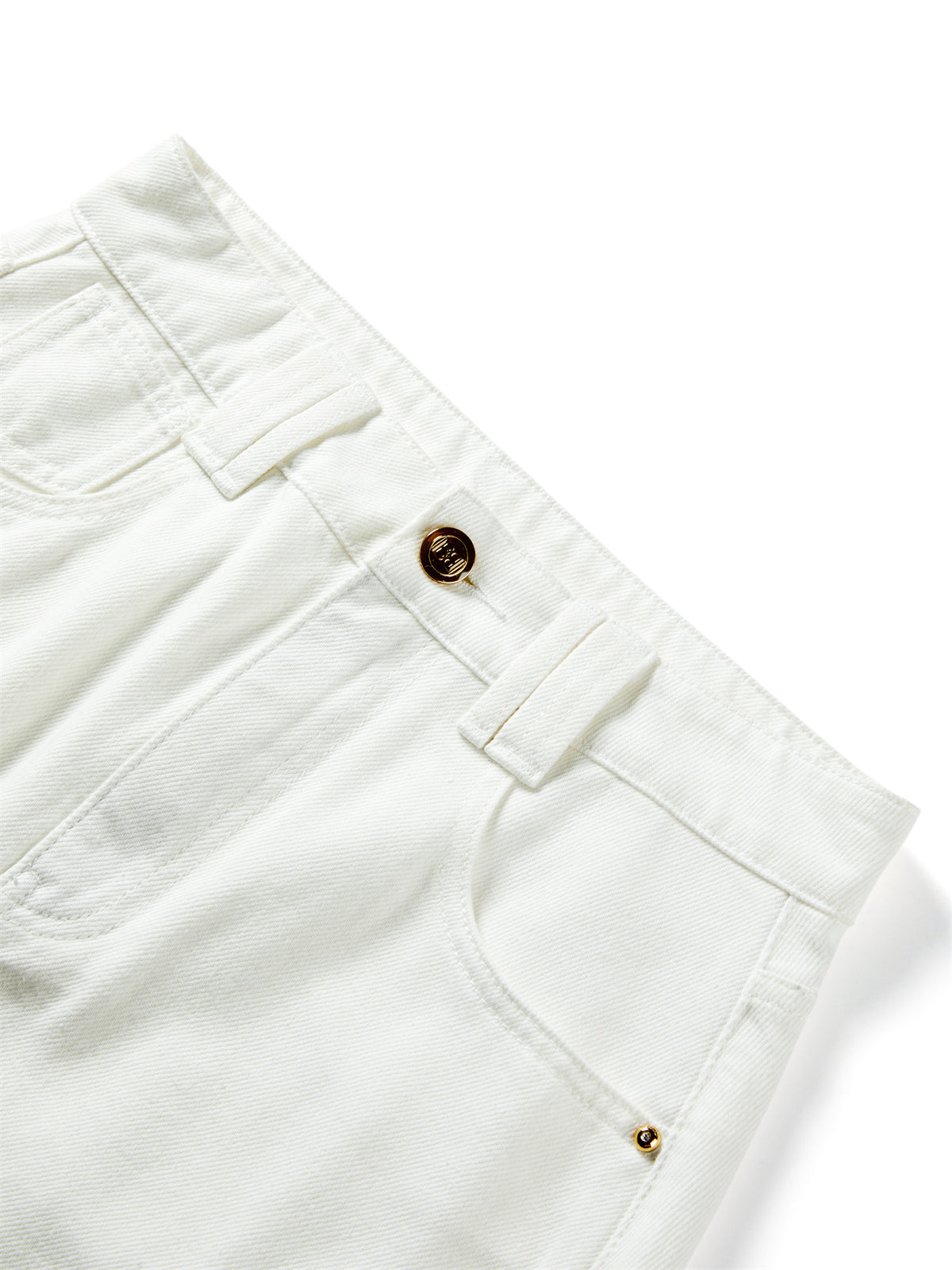 Women's White A-Line Denim Mini Skirt