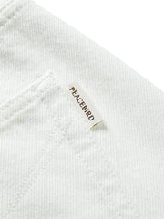 Women's White A-Line Denim Mini Skirt