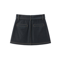 Women's High-Waist A-Line Denim Mini Skirt