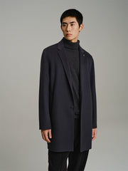 Men's Dark Gray Double-Faced Wool Coat