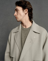 Men's Trench Style Wool Coat