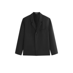 Men's Business Casual Solid Notch-Lapel Blazer