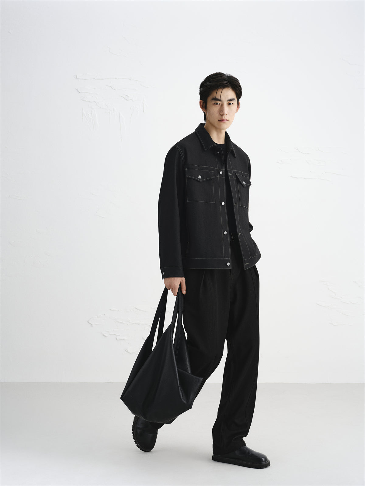 Men's Textured Tweed-Inspired Jacket