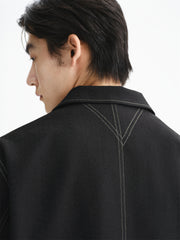 Men's Textured Tweed-Inspired Jacket