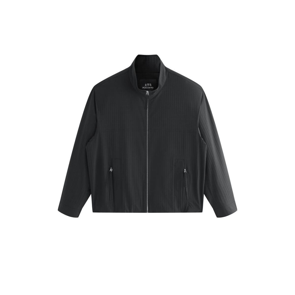 Men's Commuter Black Plaid Textured Jacket