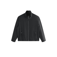 Men's Commuter Black Plaid Textured Jacket