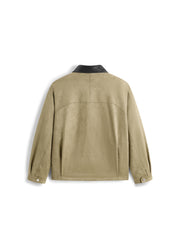 Men's Barn-Style Faux-Suede Quilted-Lined Jacket