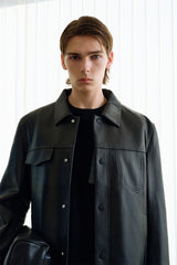 Men's Sheepskin Leather Jacket Sets with Down Liner