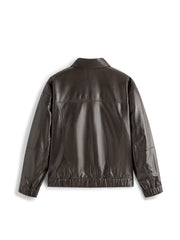 Men's Vintage Brown Waxed Lambskin Leather Jacket
