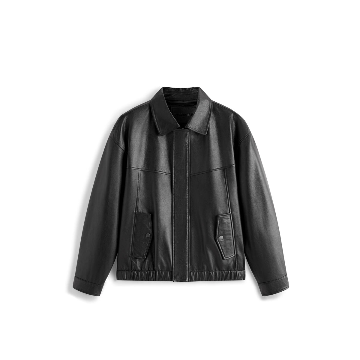 Men's Casual Pebbled Waxed Cowhide Aviator Leather Jacket