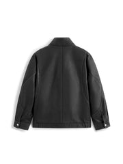 Men's Casual Burnished Goatskin Leather Jacket