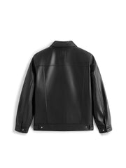 Men's Casual Lambskin Leather Jacket with Detachable Down Vest Liner