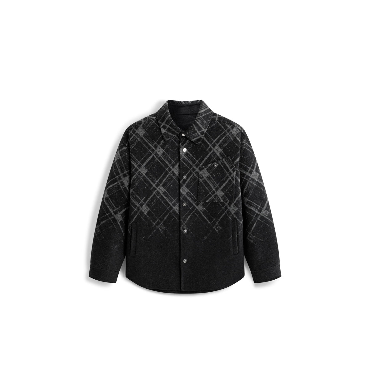 Men's Casual Gradient Jacquard Wool-Blend Overshirt