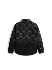 Men's Casual Gradient Jacquard Wool-Blend Overshirt