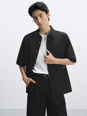 Men's Solid Jacquard Textured Shirt