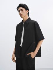 Men's Solid Jacquard Textured Shirt