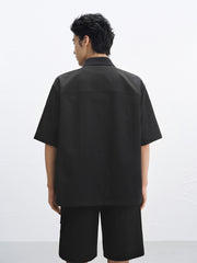 Men's Solid Jacquard Textured Shirt